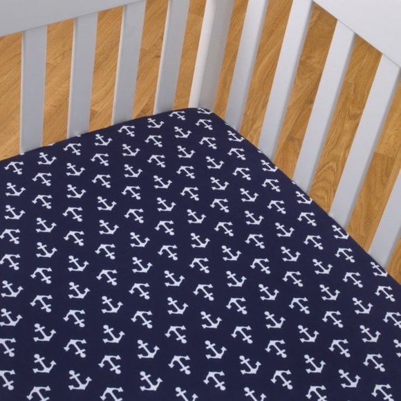 NoJo Other - Navy/White Anchors Crib Sheet by NoJo